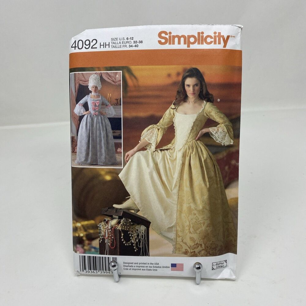 Simplicity 4092 Misses Costume Dress Pattern Size 6-12 Elizabethan Tudor UC